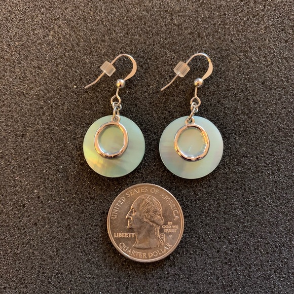 Lia Sophia Earrings Silver Teal - Picture 3 of 3